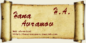 Hana Avramov vizit kartica